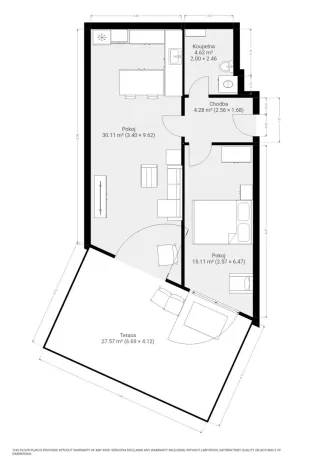 Pronájem bytu 2+kk, Brno, Bystrcká, 57 m2