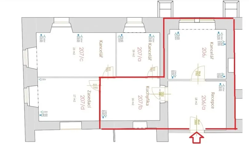 Pronájem kanceláře, Praha - Nové Město, Vyšehradská, 29 m2