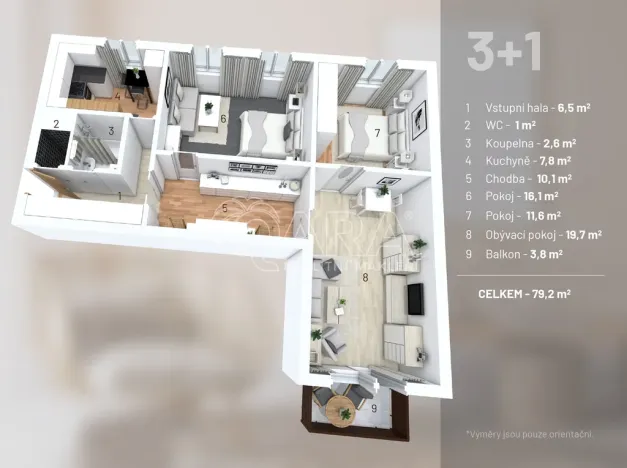 Prodej bytu 3+1, Týn nad Vltavou, Veselská, 79 m2