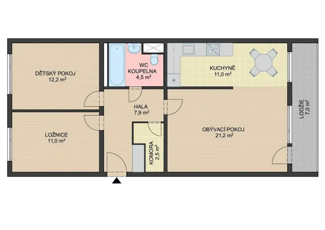 Prodej bytu 3+1, Praha - Petrovice, Jakobiho, 70 m2
