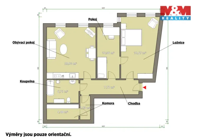 Prodej bytu 3+kk, Karlovy Vary, Zámecký vrch, 72 m2