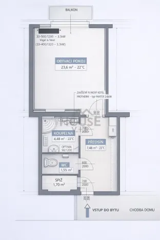 Prodej bytu 1+kk, Praha - Vysočany, Prouzova, 37 m2
