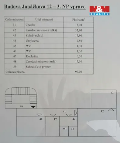 Pronájem kanceláře, Ostrava - Moravská Ostrava, Janáčkova, 97 m2