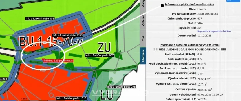 Prodej louky, Liberec, 429 m2