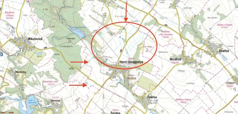 Prodej pole, Horní Dunajovice, 64605 m2