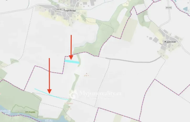 Prodej pole, Kyjovice, 19093 m2