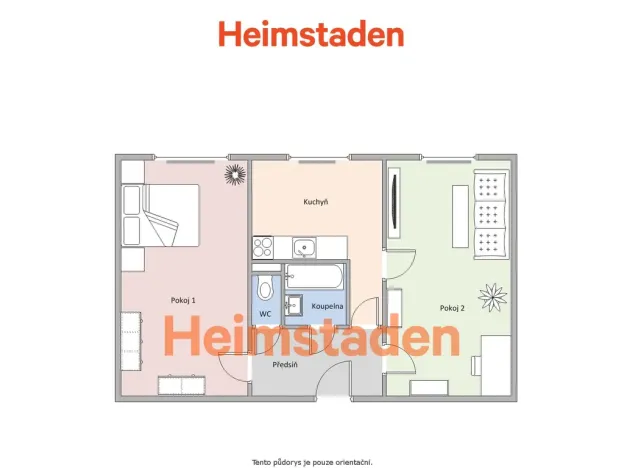 Pronájem bytu 2+1, Karviná - Mizerov, Studentská, 49 m2