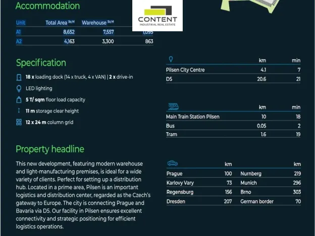 Pronájem skladu, Plzeň - Bolevec, Úněšovská, 3300 m2