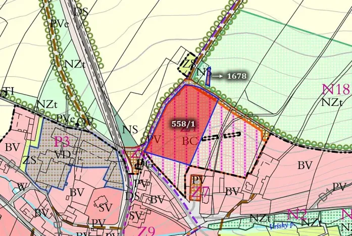 Prodej pozemku pro bydlení, Vrchy, 9986 m2