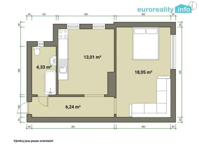 Prodej bytu 1+1, Mariánské Lázně, Mladějovského, 41 m2