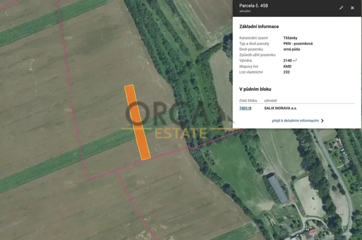 Prodej pole, Zdounky, 2140 m2