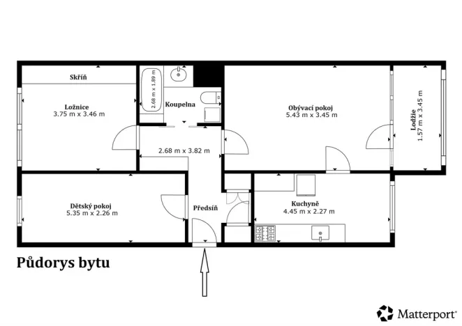 Prodej bytu 3+1, Praha - Háje, Hekrova, 72 m2