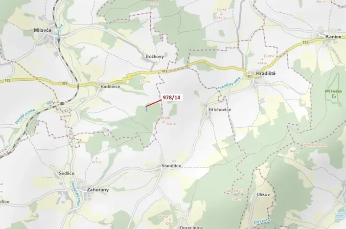 Dražba lesa, Milavče, 2762 m2