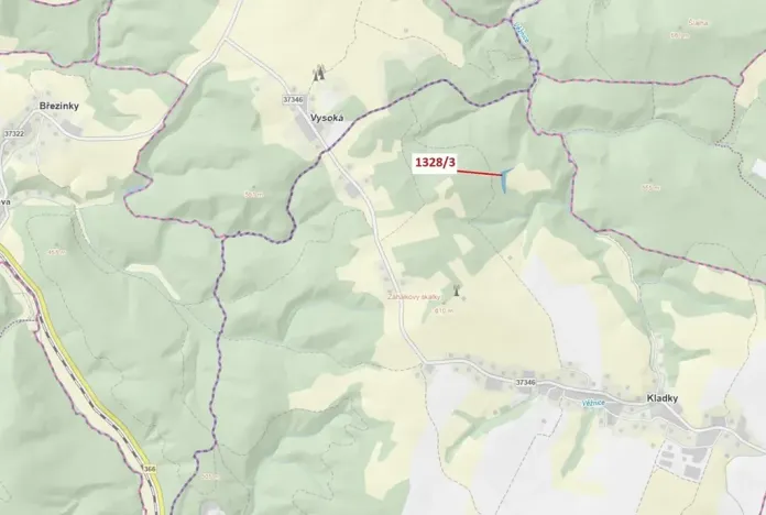 Dražba lesa, Kladky, 3057 m2