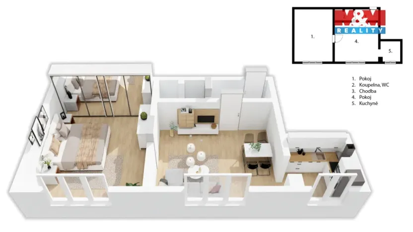Prodej bytu 2+kk, Praha - Žižkov, Viklefova, 53 m2