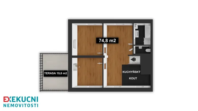 Prodej bytu 3+kk, Praha - Lochkov, K Lahovské, 75 m2