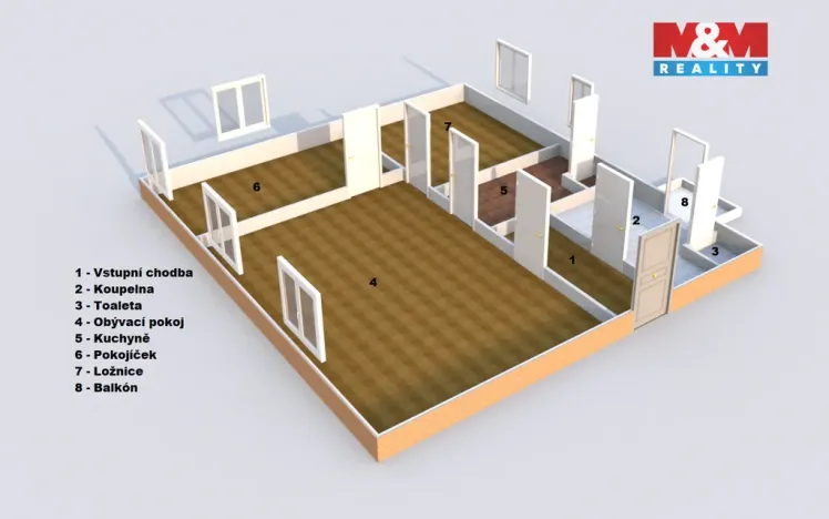 Prodej bytu 3+1, Opočno, Nádražní, 81 m2