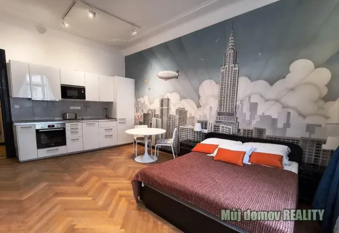 Pronájem bytu 1+kk, Praha - Nové Město, Hálkova, 31 m2