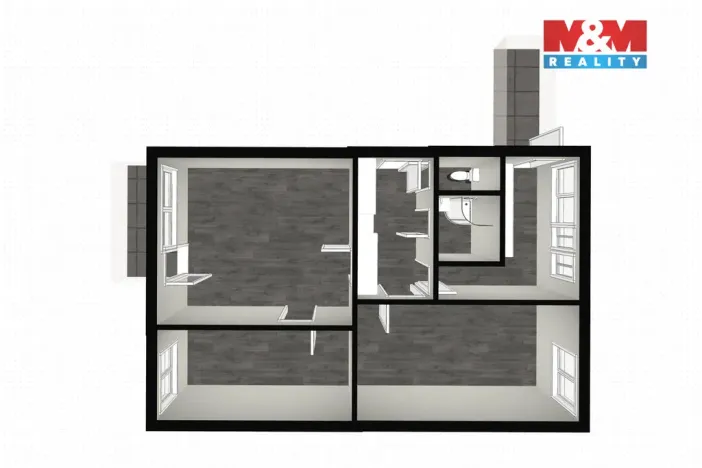 Pronájem bytu 3+1, Hradec Králové - Slezské Předměstí, Severní, 62 m2