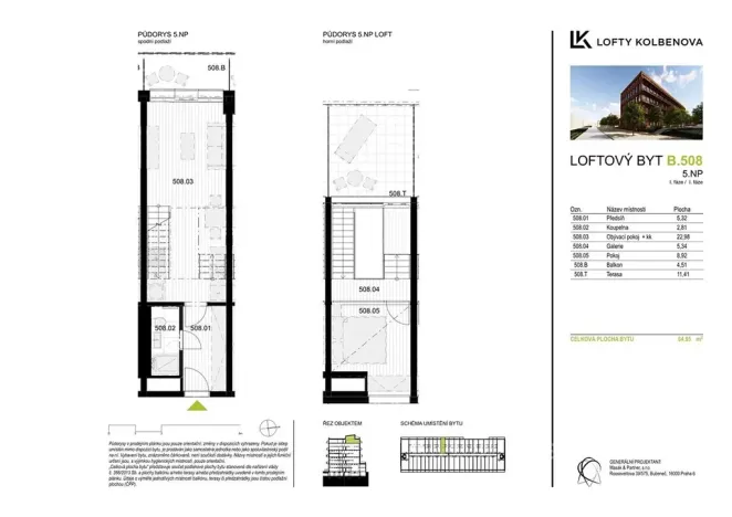 Prodej bytu 2+kk, Praha - Vysočany, Kolbenova, 45 m2
