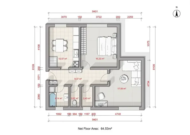Prodej bytu 2+1, Chrast, Jiráskova, 62 m2