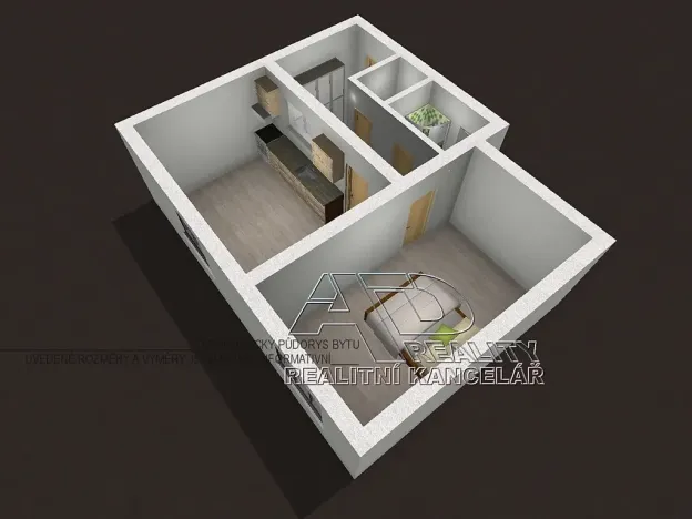 Pronájem atypického bytu, České Budějovice, 44 m2