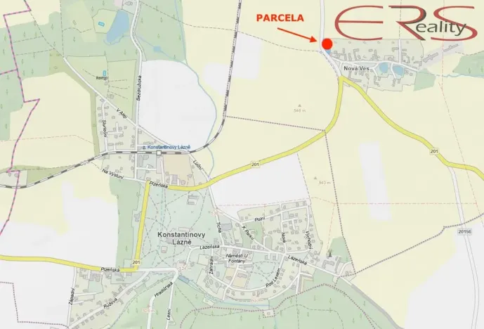 Prodej pozemku pro bydlení, Konstantinovy Lázně - Nová Ves, 1666 m2