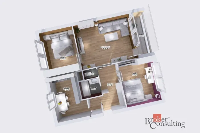 Prodej bytu 3+1, Česká Lípa, Smetanovo nábřeží, 70 m2