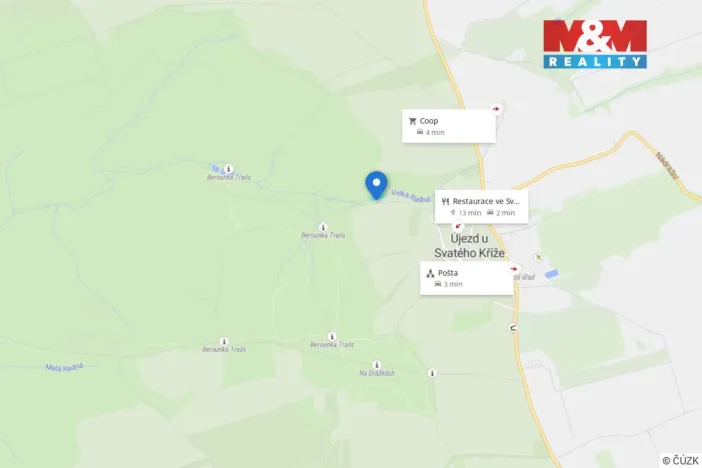 Prodej pozemku, Újezd u Svatého Kříže, 1239 m2