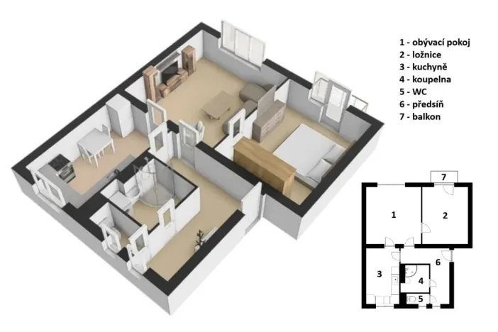 Prodej bytu 2+1, Rudník, 55 m2