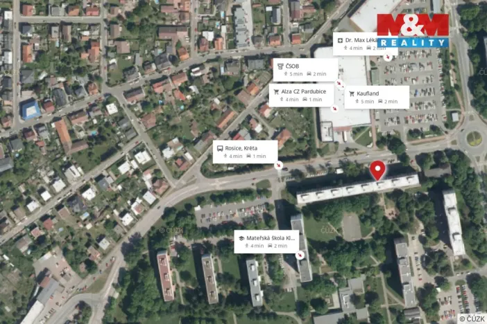 Pronájem bytu 1+kk, Pardubice - Polabiny, Bělehradská, 36 m2