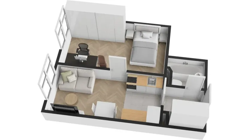 Pronájem bytu 2+kk, Praha - Smíchov, Holečkova, 39 m2