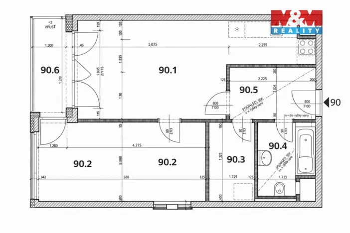 Prodej bytu 2+kk, Praha - Hloubětín, Poděbradská, 59 m2