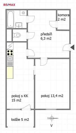 Pronájem bytu 2+kk, Praha - Chodov, Jažlovická, 41 m2