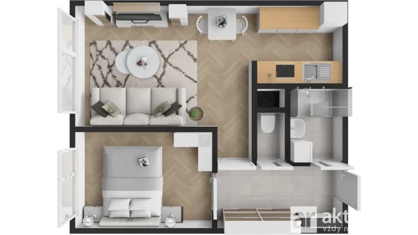 Prodej bytu 2+kk, Praha - Bohnice, Poznaňská, 45 m2