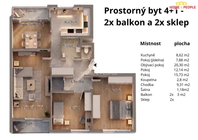 Prodej bytu 4+1, České Budějovice - České Budějovice 2, Prachatická, 88 m2