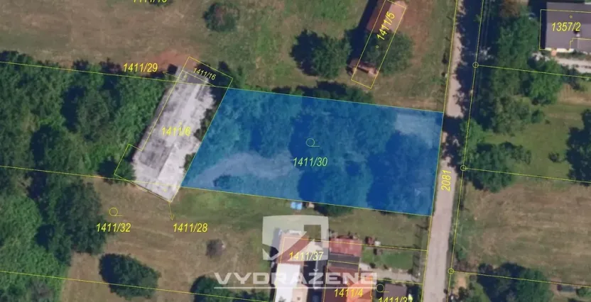 Prodej zahrady, Modřice, 894 m2