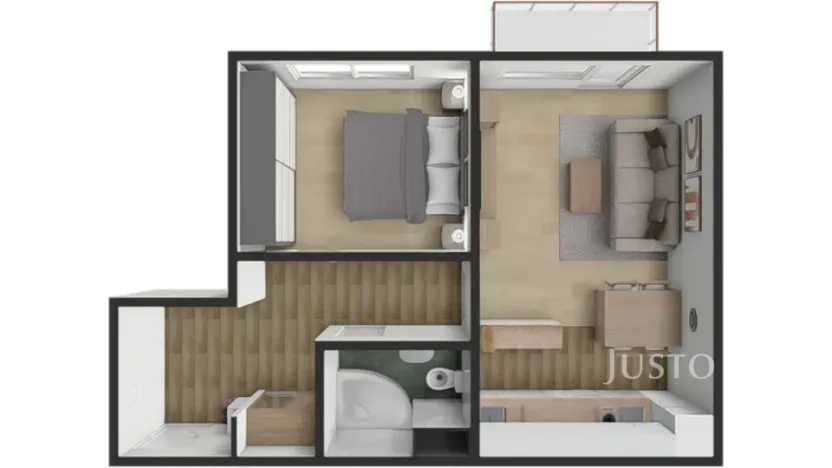 Pronájem bytu 2+kk, Písek - Hradiště, K Háječku, 43 m2