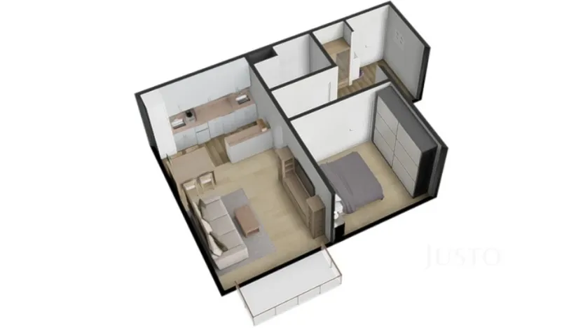 Pronájem bytu 2+kk, Písek - Hradiště, K Háječku, 43 m2