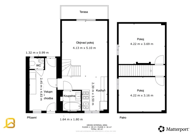 Pronájem rodinného domu, Zlín, Příkrá, 97 m2