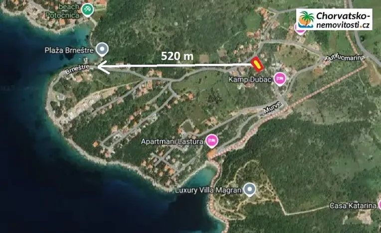 Prodej pozemku pro bydlení, Vrbnik, Chorvatsko, Ulica Potočina, 625 m2