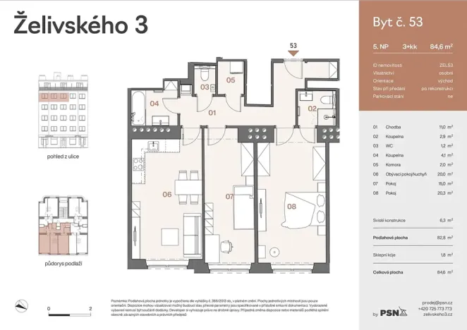 Prodej bytu 3+kk, Praha - Žižkov, Jana Želivského, 77 m2