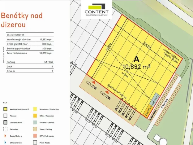 Pronájem skladu, Benátky nad Jizerou - Benátky nad Jizerou II, Průmyslová, 10232 m2