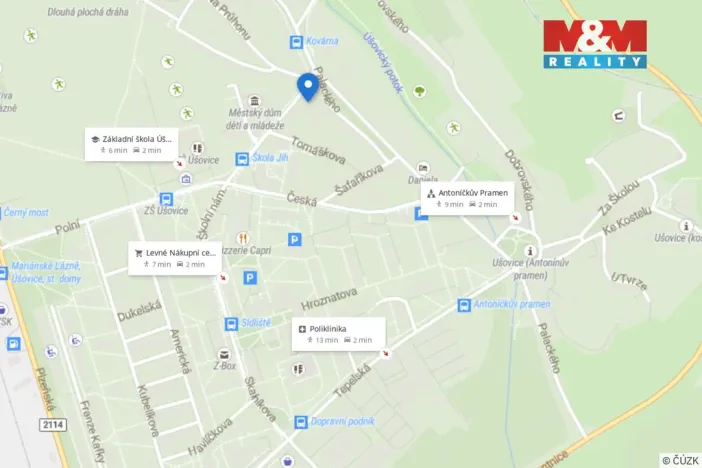 Pronájem bytu 1+1, Mariánské Lázně - Úšovice, Palackého, 32 m2