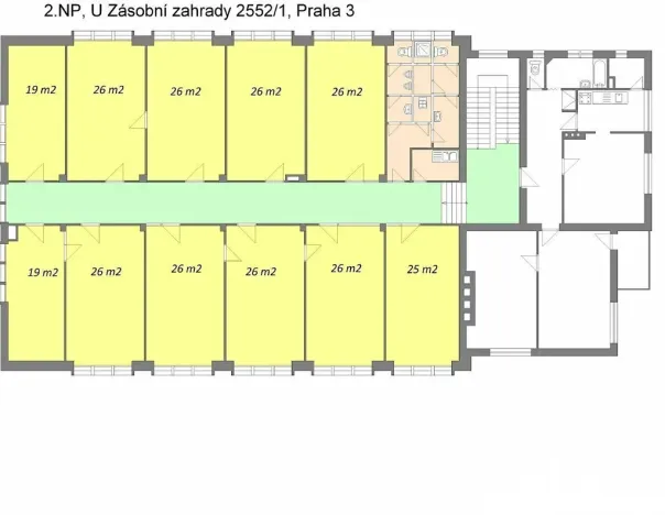 Pronájem kanceláře, Praha - Žižkov, U zásobní zahrady, 347 m2