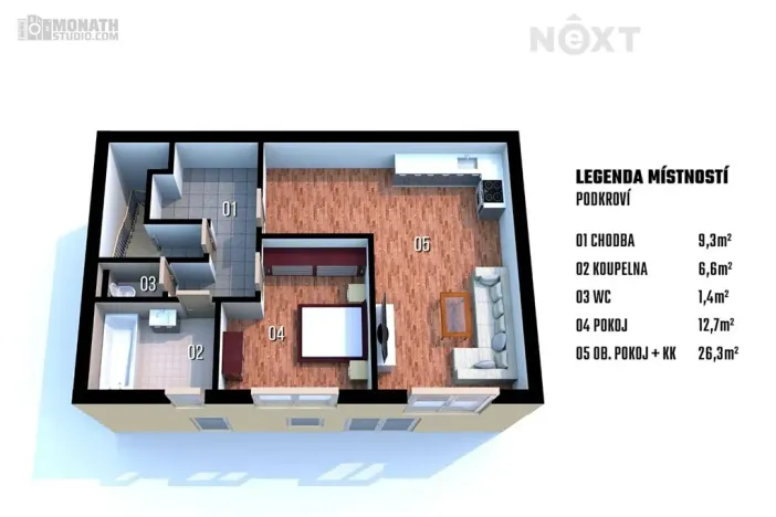 Prodej bytu 2+kk, Rousínov, Mlékařská, 56 m2