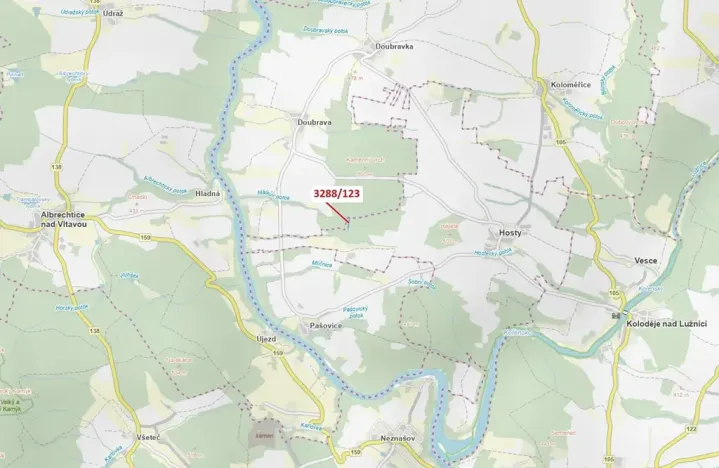 Dražba lesa, Hosty, 1707 m2