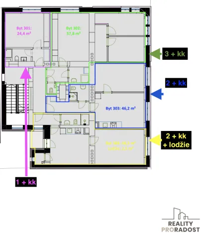 Pronájem bytu 3+kk, Pardubice - Zelené Předměstí, Teplého, 58 m2