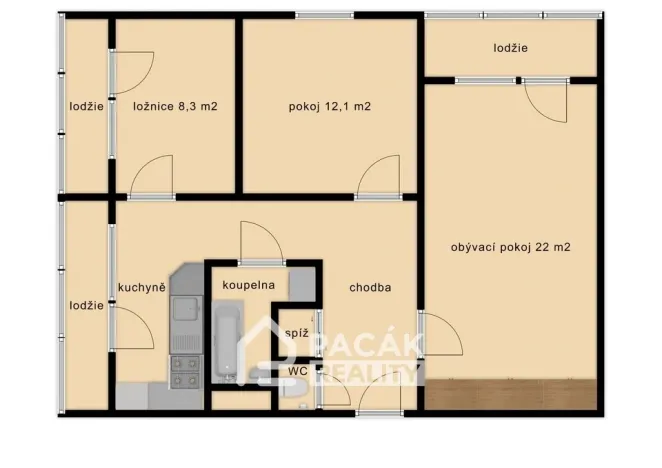 Prodej bytu 3+1, Olomouc - Povel, Janského, 62 m2