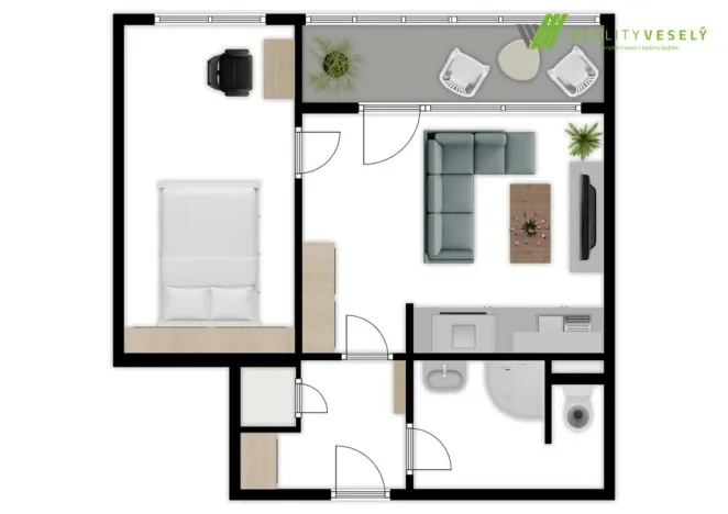 Pronájem bytu 2+kk, Brno, ulice Kosmonautů, 38 m2